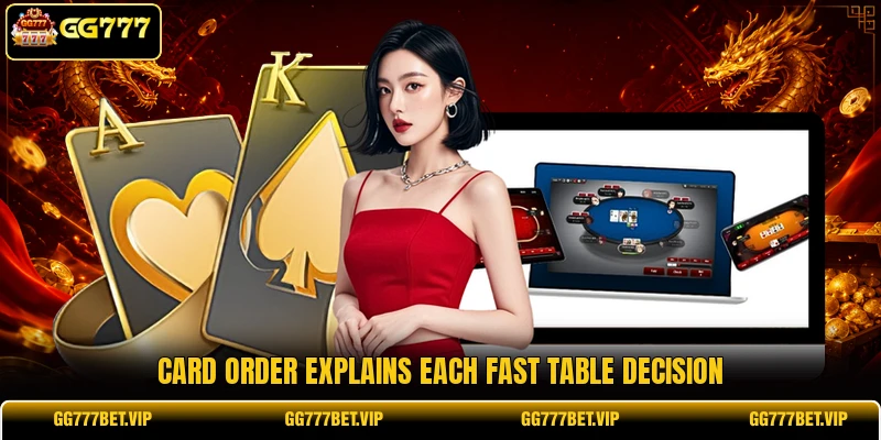 Card order explains each fast table decision Card order explains each fast table decision