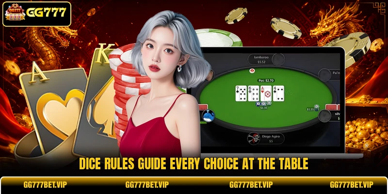 Dice rules guide every choice at the table Dice rules guide every choice at the table