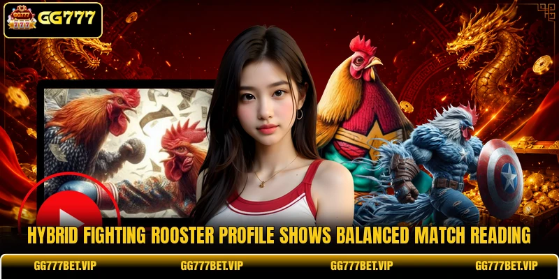 Hybrid fighting rooster profile shows balanced match reading Hybrid fighting rooster profile shows balanced match reading