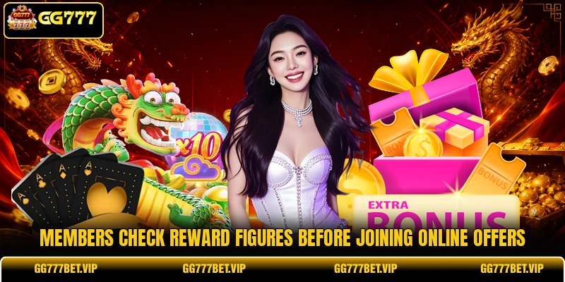 Members check reward figures before joining online offers