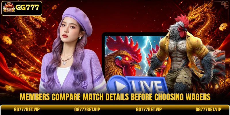 Members compare match details before choosing wagers Members compare match details before choosing wagers