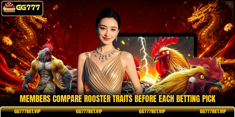 Members compare rooster traits before each betting pick Members compare rooster traits before each betting pick