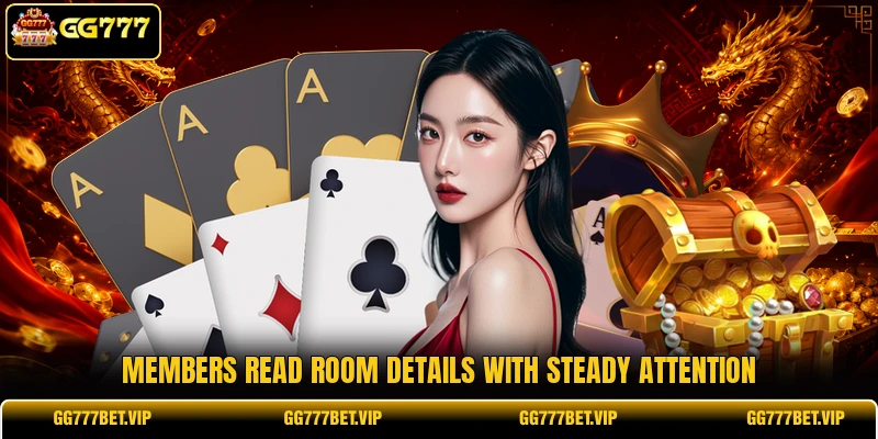 Members read room details with steady attention Members read room details with steady attention