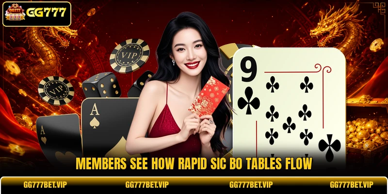 Members see how Rapid Sic Bo tables flow Members see how Rapid Sic Bo tables flow